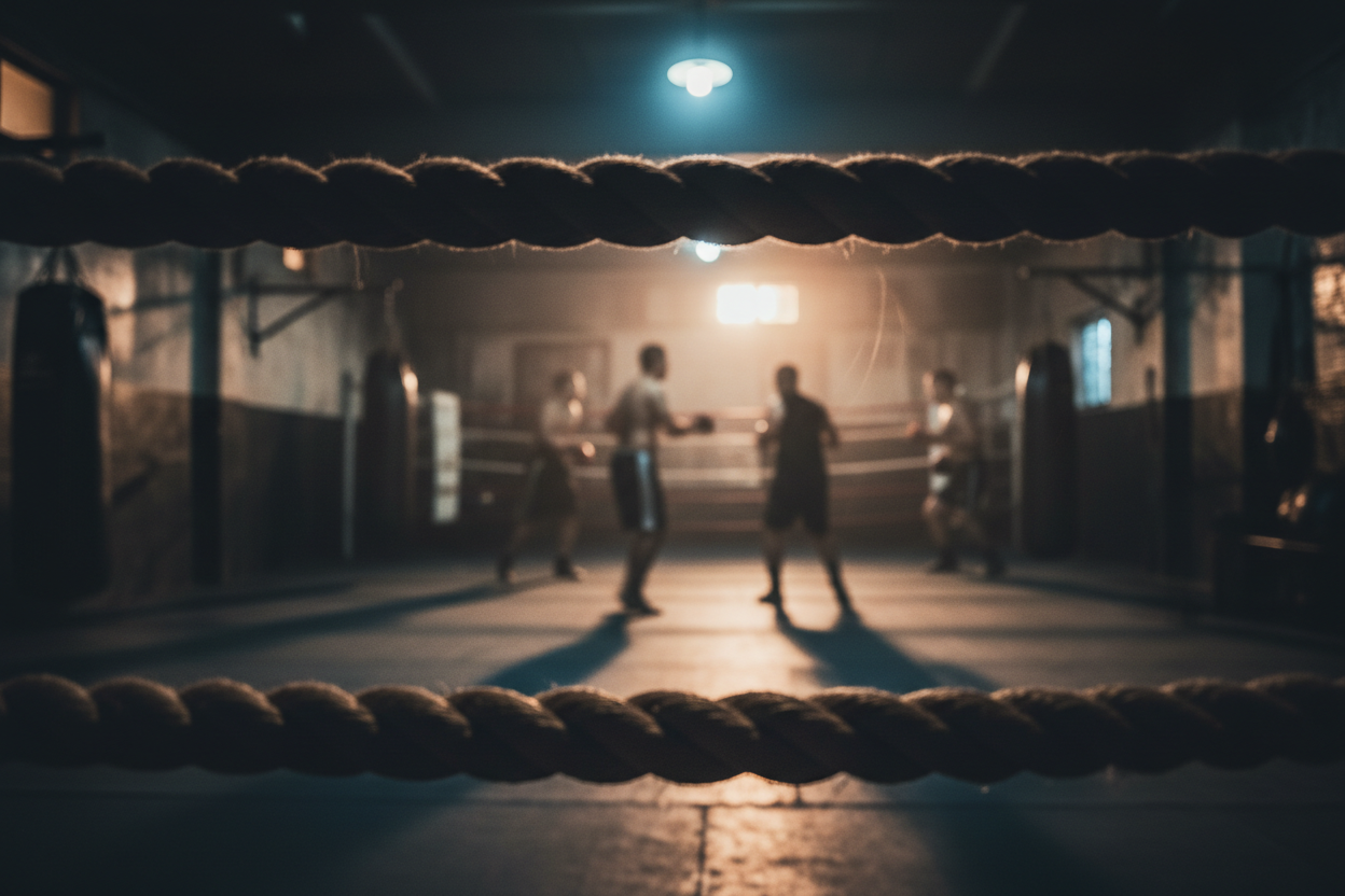 Verschwommenes düsteres Box-Gym